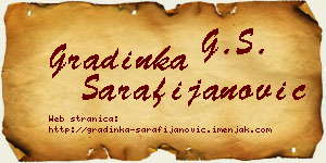Gradinka Sarafijanović vizit kartica